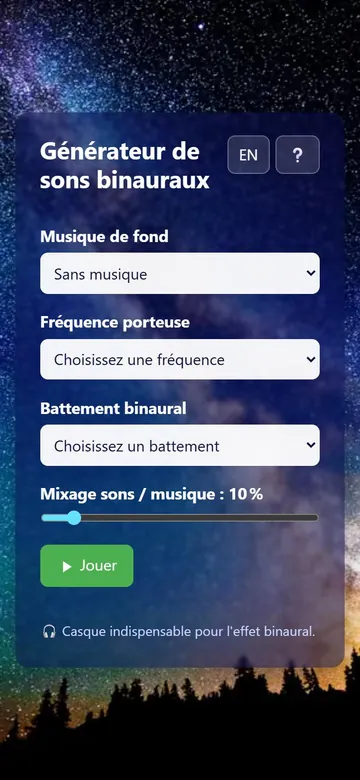 Capture d'écran de Sons binauraux