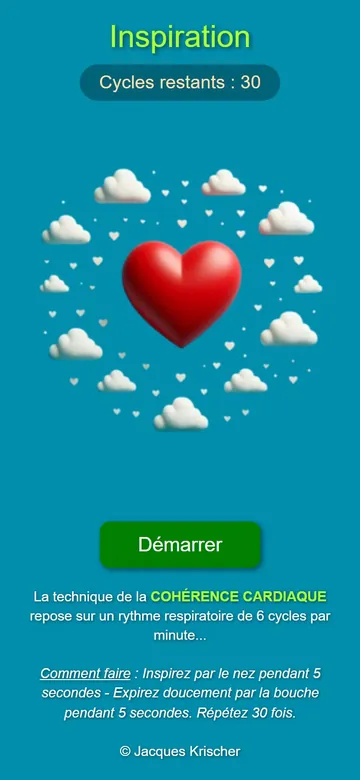 Capture d'écran de Cohérence cardiaque