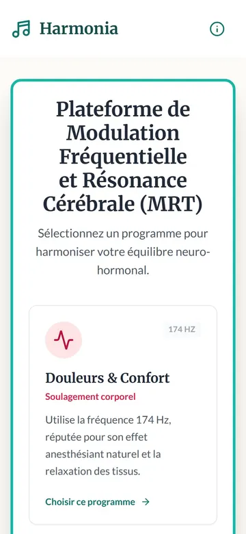 Capture d'écran de Harmonia Thérapie Sonore