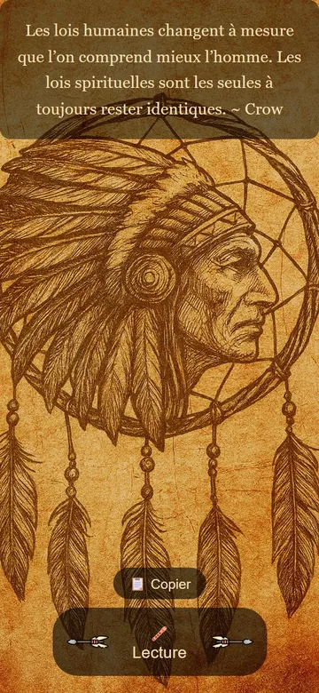 Capture d'écran de Maximes Amérindiennes